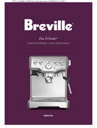 5 breville recommends safety first. Breville Infuser Bes840xl Instruction Booklet Pdf Download Manualslib