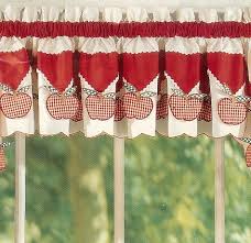 white apple jam kitchen curtain valance