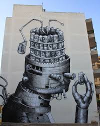 Black And White Mural Street Art Ibiza Phelgm Murals Street Art Street Art Street Artists