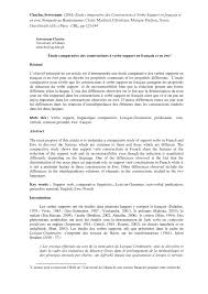 Pdf Etude Comparative Des Constructions A Verbe Support En Francais Et En Ewe