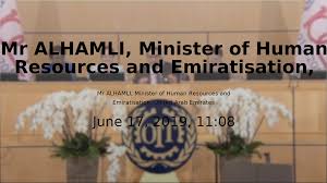 Assumption of charge by hon'ble hrd minister. Mr Alhamli Minister Of Human Resources And Emiratisation United Arab Emirates International Labour Organization