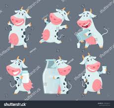 Cow Cartoon Cute Farm Milk Animal Character In Various Action Poses Vector Funny Mascot Illustration Of Farm Cow Anim Cow Illustration Cartoon Cow Cow Vector