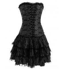 Jo 20 Black Red Elegant Corset Skirt Lace Up Basque Retro Gothic Party Evening Dress Ebay Lace Corset Dress Black Corset Dress Cocktail Dress Lace