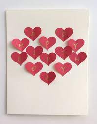 Red Heart Collage Handmade 3d Postcard Card Romantic Gift For Girlfriend Birthday Cards For Girlfriend Homemade Birthday Cards Diy Birthday Card For Boyfriend