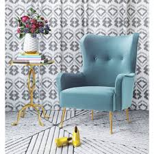 Ethan Sea Blue Velvet Chair With Gold Stainless Steel Legs Overstock 14046345