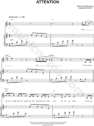 Charlie Puth Attention Sheet Music In A Minor Transposable Download Print Sheet Music Charlie Puth Music