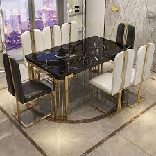 Go ahead and host a grand meal at your home or apartment and show off your style with a dining room set that will have all of your guests talking. Luxury Marble Dining Table Restaurant Furniture Rectangular Household Simple Small Apartment Dining Tables And Chairs Set Dining Room Sets Aliexpress