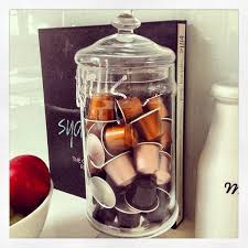 Nespresso Pods In A Candy Jar Coffee Bar Home Coffee Bar Coffee Nook