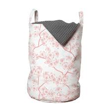 In north america, the term generally refers to a household receptacle, often a basket, for clean. East Urban Home Ambesonne Cherry Blossom Laundry Bag Retro Revival Sakura Pattern In Soft Color Chinese Japanese Culture Art Hamper Basket With Handles Drawstring Closure For Laundromats 13 X 19 Coral White Wayfair