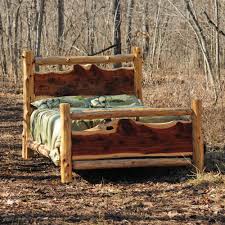 It's gorgeous with it's knotting and personality! Cedar Log Rustic Bed Niangua Furniture