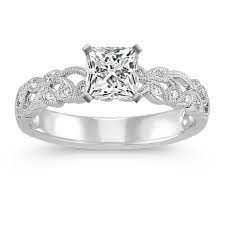 Vine Milgrain Detailed Diamond Engagement Ring Vintage Diamond Wedding Bands Diamond Engagement Rings Vintage Diamond Engagement