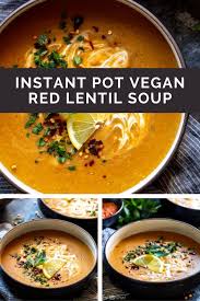 Instant Pot Vegan Red Lentil Soup Recipe In 2020 Vegetarian Recipes Healthy Red Lentil Soup Turkish Lentil Soup Recipe