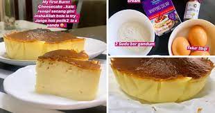 Cake, cheese, dessert, recipe, sweet, video recipe. Tak Pandai Buat Kek Yang Ni Paling Senang Cuba Burnt Cheese Cake Confirm Jadi Pa Ma