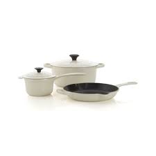 Le Creuset Cream 5 Piece Cookware Set Crate And Barrel Cookware Set Cookware Sets Le Creuset Cookware
