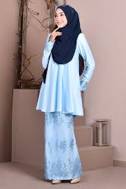 Koleksi raya saize besar | plus size, baju kurung raya besar, baju raya, big kurung, jubah, dress, baju kebaya. Baju Kurung Lace Avery Ice Blue Muslimahclothing Com