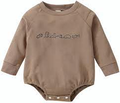 Buy Baby Boy Girl Crewneck Sweatshirt Romper Oversized Pullover Sweater Top Infant 3 6 12 18 Months Fall Winter Clothes Online In Usa B09f6mg9t6