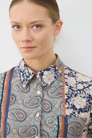 SOLE DESENLİ VUAL GÖMLEK ELBİSE MAVİ