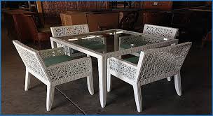 Luxury White Wicker Outdoor Dining Table Wicker Dining Tables Dining Table Outdoor Dining Table Setting