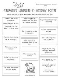 The original question has to do with figurative language and song lyrics which i'm sure you have access to if you love music. Figurative Language In Holiday Songs Figurative Language Holiday Songs Similes And Metaphors