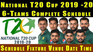 Pakistan National T20 Cup 2019 Schedule Teams Points Table