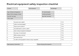 Electrical Equipment Safety Inspection Checklist Inspection Checklist Safety Inspection Safety Checklist