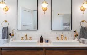 Vanity lights come in all shapes and sizes, and just like your bathroom mirror, you want them at about eye level to evenly illuminate your face. How To Choose Your Bathroom Vanity Lighting