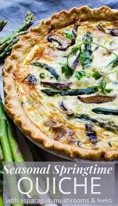 Wild Mushroom Asparagus Quiche Recipe In 2020 Vegetarian Main Course Quiche Recipes Dinner Recipes Easy Quick