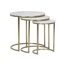 Pair them up to frame your bed. Elle Round Marble Nest Of 3 Side Tables Globewest