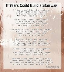 If Tears Could Build A Stairway Funeral Poem Sympathy Quotes Farewell Words Poems