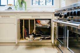 Diagonal cabinets are a common solution to the kitchen corner problem. Corner Solutions For Your Kitchen Bloomsbury Fine Cabinetry Inc