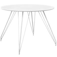 A new twist on dining: 43 Round Mid Century Modern Dining Table With White Laminated Wood Top Ebay