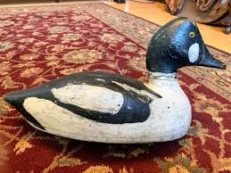 Black Bird With Blue Neck Michigan Otto Misch Whistler Lake St Clair Region Michigan 1926 Bird Carving Duck Decoys Decoy