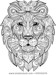 lion head zentangle from shutterstock art by lenkis art lowen illustration zeichnung mandala ausmalen