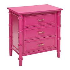 Nightstands to reflect your style and inspire your home. Hayden Hot Pink 3 Drawer Nightstand Pink Bedside Tables Bedside Chest Pink Nightstands