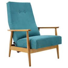 Frank reenskaug for brahmin rocker chair we reupholstered in our blue leather. Danish Recliner 1stdibs