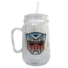 Mason jar with handle at entertainment earth. Transformers Acrylic 18 Oz Mason Jar With Handle Buy Online In Faroe Islands At Faroe Desertcart Com Productid 70758841