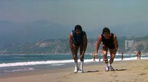 One man pushing himself against the odds for nothing more than to go the distance. Santa Monica Beach Rocky And Apollo Race Rocky Los Angeles Movie Filming Locations