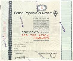 Tag di ricerca per banca popolare di novara banca popolare di novara (distanza: Banca Popolare Di Novara Titolo Finanziario Storico Scripomuseum