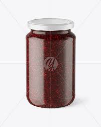 Clear Glass Jar With Raspberry Jam Mockup In Jar Mockups On Yellow Images Object Mockups