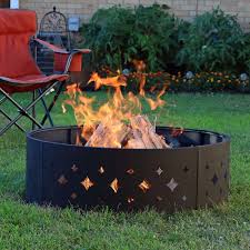Not all applicants will qualify. Amazon Com Sunnydaze Diamond Fire Pit Campfire Ring Large Round Outdoor Heavy Duty Metal Wood Burning Firepit With Fire Poker 36 Inch Patio Lawn Garden