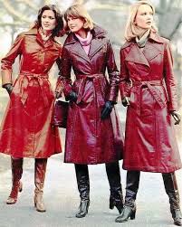 Red Leather Trenchcoat Girls Leather Trench Coat Long Leather Coat Fashion