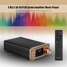 Jjmooer Smsl Sa 50 Plus Amplificatore Audio Digitale Lettore Musicale Supporto Scheda Di Memoria Ingresso Aux Usb Fibra Ottica Con Telecomando Wireless E Adattatore Di Alimentazione Ricevitori E Componenti Amplificatori