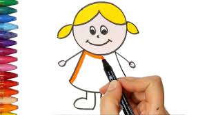 Drawing for girls is much more than just a game. How To Draw Little Girl Drawing And Coloring For Kids Youtube