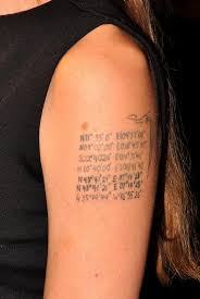 Each one of them has a different, unique meaning. Angelina Jolie Tattoos Looks Stylebistro
