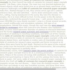The first goal of the research paper is to explain ideas, goals, and theory as clear as water. Table Of Contents For Research Paper Example Research Paper Research Paper Thesis Psychology Research