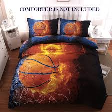 Minecraft bed sheets and comforter set drapers twin kids bedding 6pc. Wowelife Basketball Bedding 3d Basketball Comforter Set Twin Fire Black Pattern 5 Pieces With Comforter Red Basketball Twin Flat Sheet Fitted Sheet And 2 Pillow Cases For Boys Toys Games Pillowcases