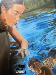 This is my latest commission inspired by the beautiful Frida Kahlo … “Frida  Con Polio” 🔴sold Prints available soon 🌷🌷🌷