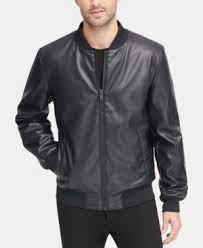 Dkny Men S Soft Faux Leather Bomber Jacket Dkny Cloth Faux Leather Bomber Jacket Leather Bomber Jacket Faux Leather Bomber
