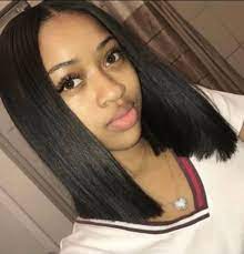 Sew In Weave Hairstyles For Black Women Short Shoulder Length With Middle Part Natur Cute Hairstyles For Short Hair Sew In Weave Hairstyles Weave Hairstyles