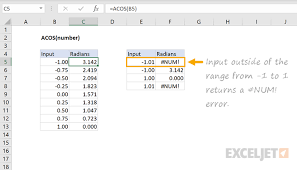 You can use this fact to help you keep straight that cosecant goes with sine and secant goes with cosine. How To Use The Excel Acos Function Exceljet